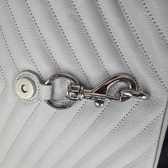 Rebecca Minkoff Light Gray Chevron Shoulder Bag - Picture 13 of 14